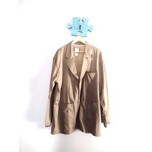 Travel Smith Mens Cotton Jacket Safari Sport Coat Suede Elbow Patches XXL